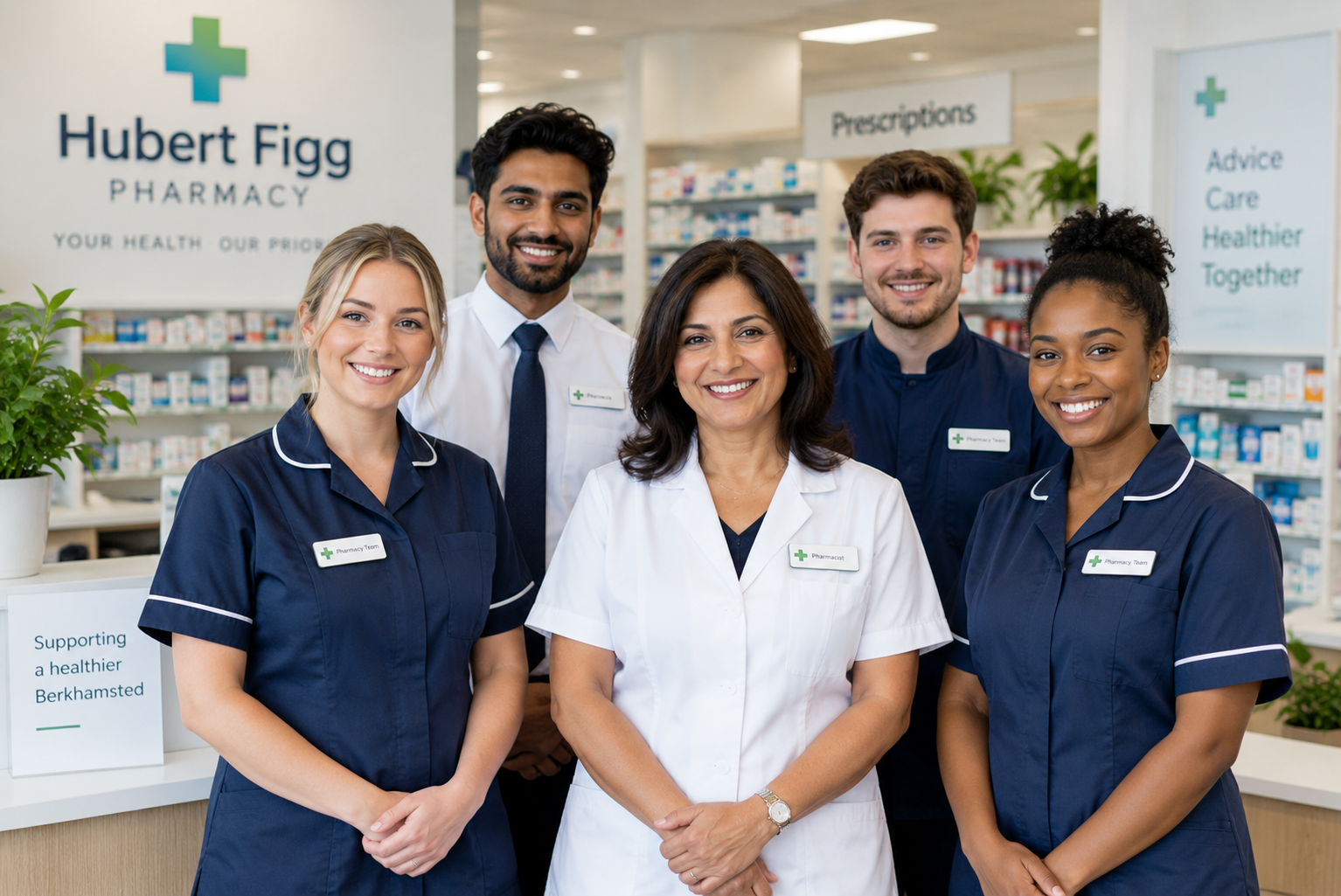 Friendly Pharmacy Team Portrait