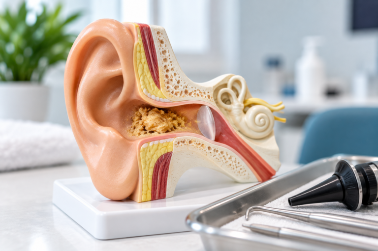 Anatomical Ear Model with Wax Buildup